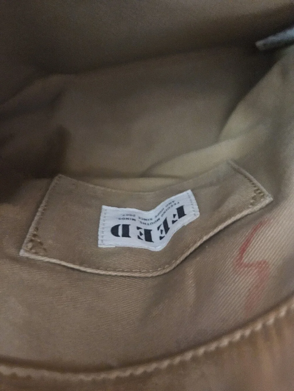 FEED project commuter tote 11” x 9” x 4” TAN leather